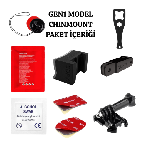LS2 CHALLENGER / CARBON Kask uyumlu chinmount aksiyon kamera çene bağlantı aparatı seti