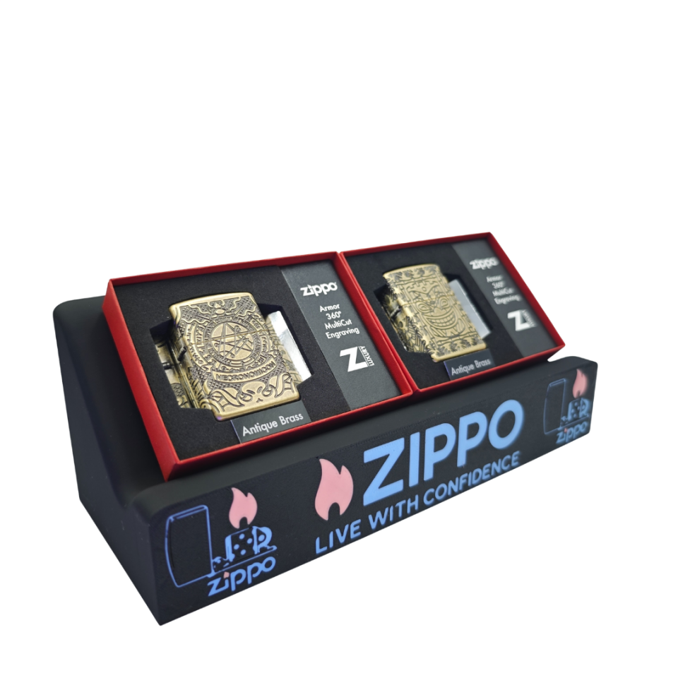 Zippo çakmak için geniş boy luminous premium kalite logolu stand