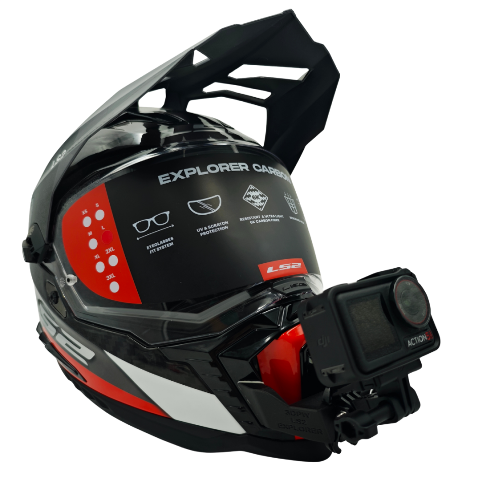 LS2 EXPLORER CARBON / MX701 Kask uyumlu chinmount aksiyon kamera çene bağlantı aparatı seti