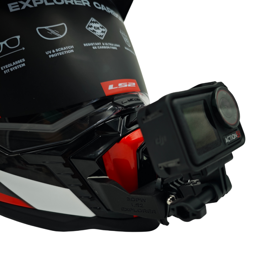 LS2 EXPLORER CARBON / MX701 Kask uyumlu chinmount aksiyon kamera çene bağlantı aparatı seti
