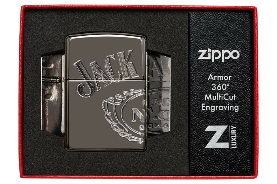 Zippo JACK DANIEL'S ARMOR DESIGN (49282) | H.P Black Ice Armor 360° MultiCut Luxury çakmak