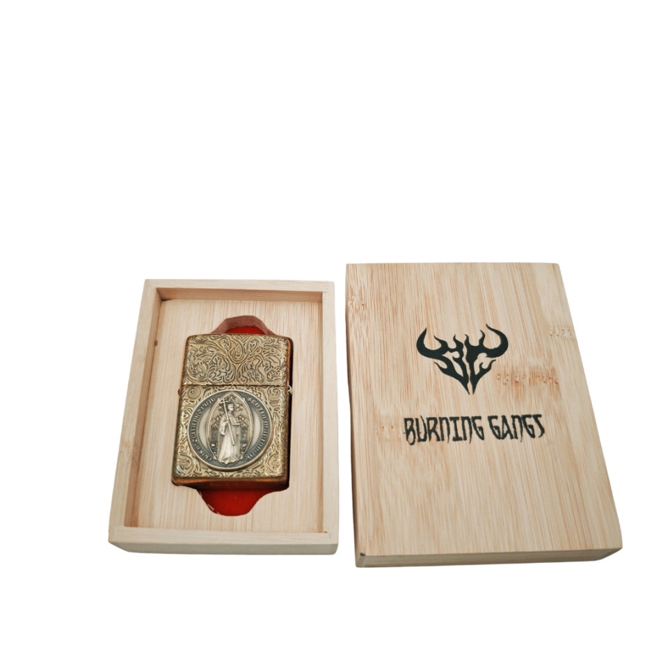 Zippo Constantine St.Benedict Burning Gangs plakalı tasarım armor zippo