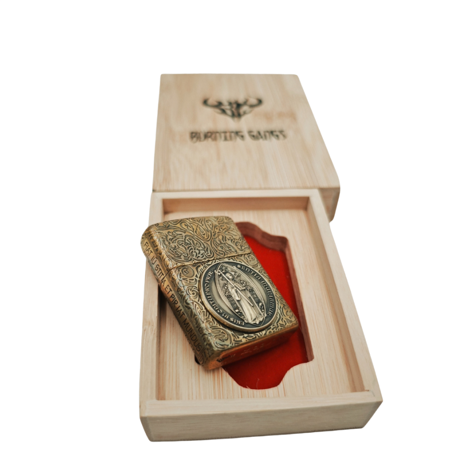 Zippo Constantine St.Benedict Burning Gangs plakalı tasarım armor zippo