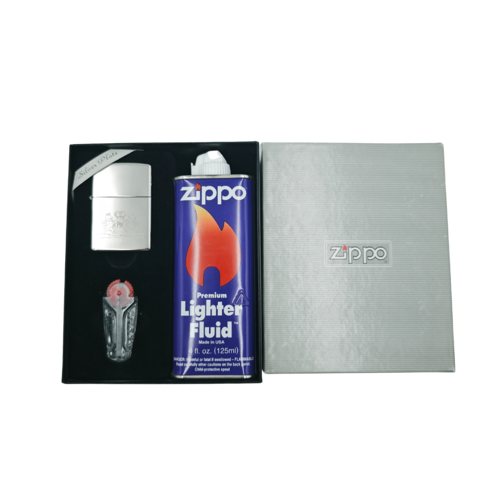 Zippo Philip Morris Marlboro Silver Plate hatıra çakmak