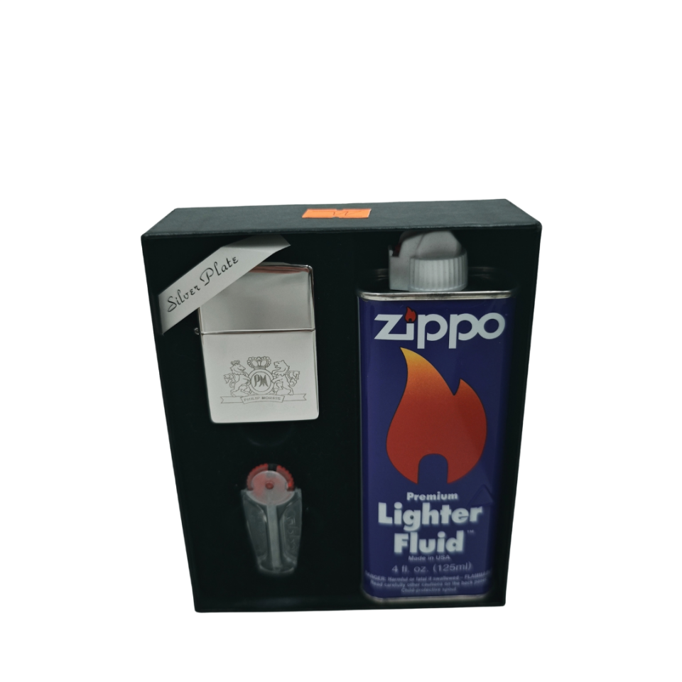 Zippo Philip Morris Marlboro Silver Plate hatıra çakmak