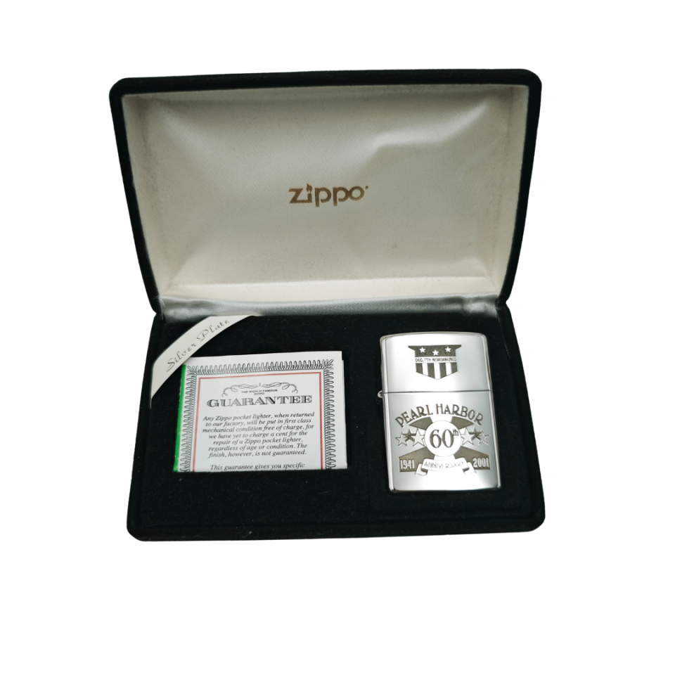Zippo Pearl Harbor Silver Plate hatıra çakmak