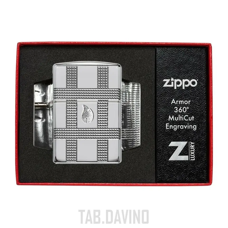 Zippo Çakmak Geometrik Tasarım 49079 Zırhlı Çoklu Kesim Zippo Orijinal ABD