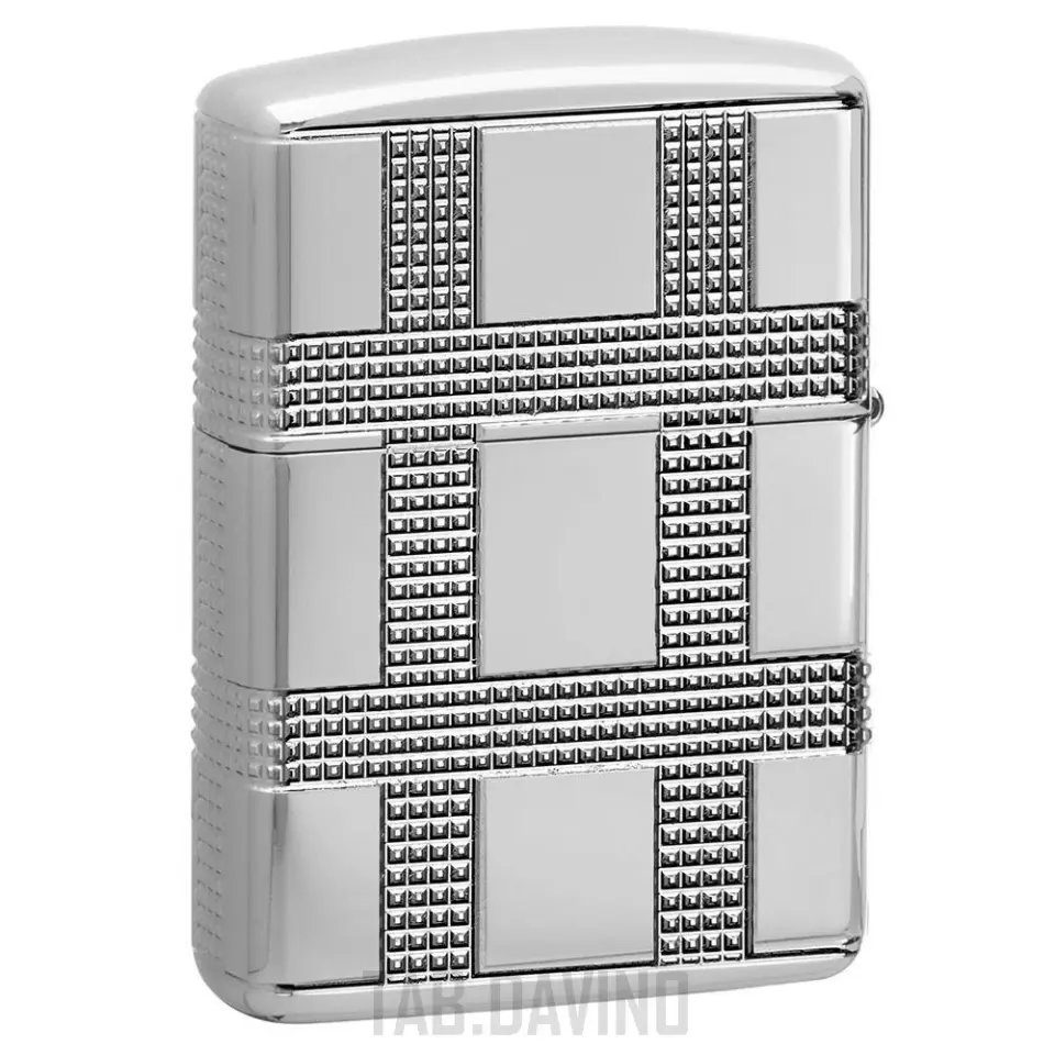 Zippo Çakmak Geometrik Tasarım 49079 Zırhlı Çoklu Kesim Zippo Orijinal ABD