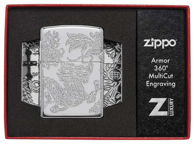 Zippo Armor® Ejderha ve Anka Kuşu Tasarımı 91090