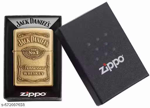 Zippo Jack Daniel's Çakmakları (Yüksek Cilalı Pirinç Amblemi)