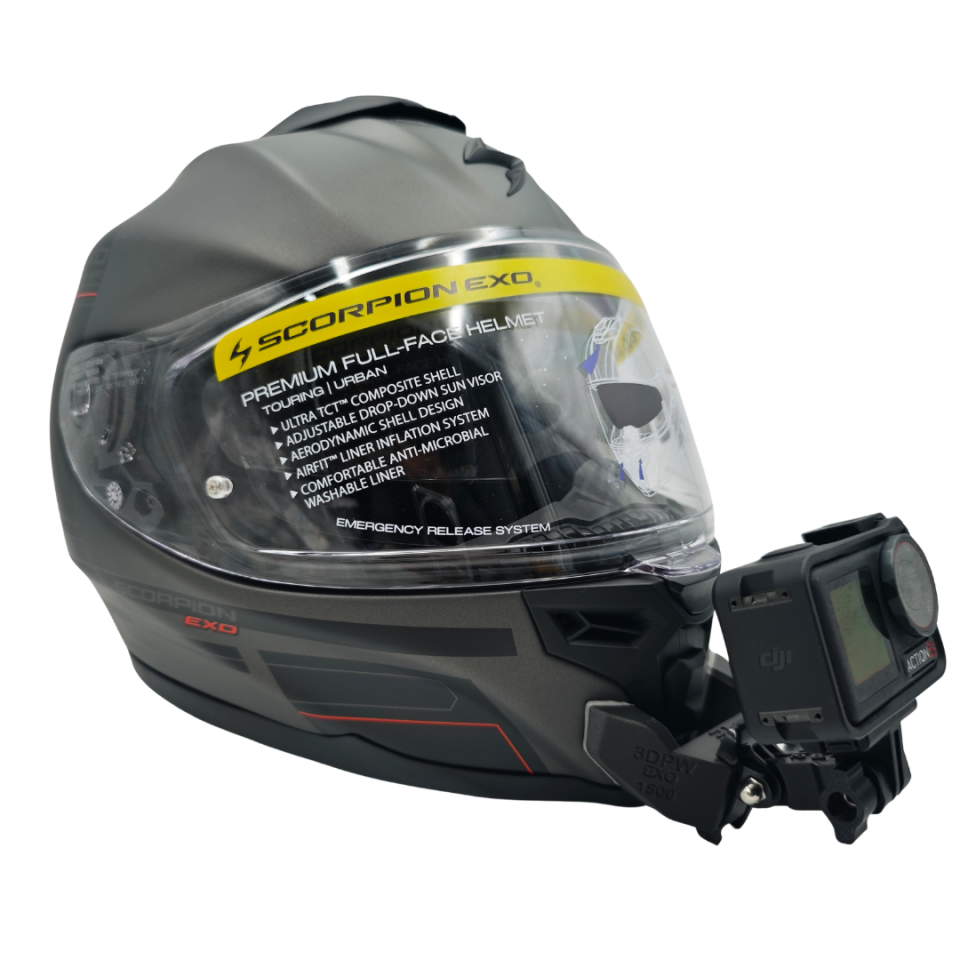 SCORPION EXO 1500 / CARBON Kask uyumlu chinmount aksiyon kamera çene bağlantı aparatı seti