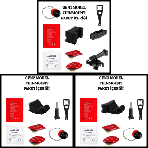 MT HELMET TARGO S Kask için chin mount aksiyon kamera çene bağlantı aparatı