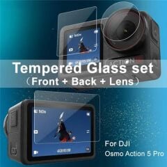 Dji Osmo Action 5 Pro ekran ve lens temper cam koruma seti